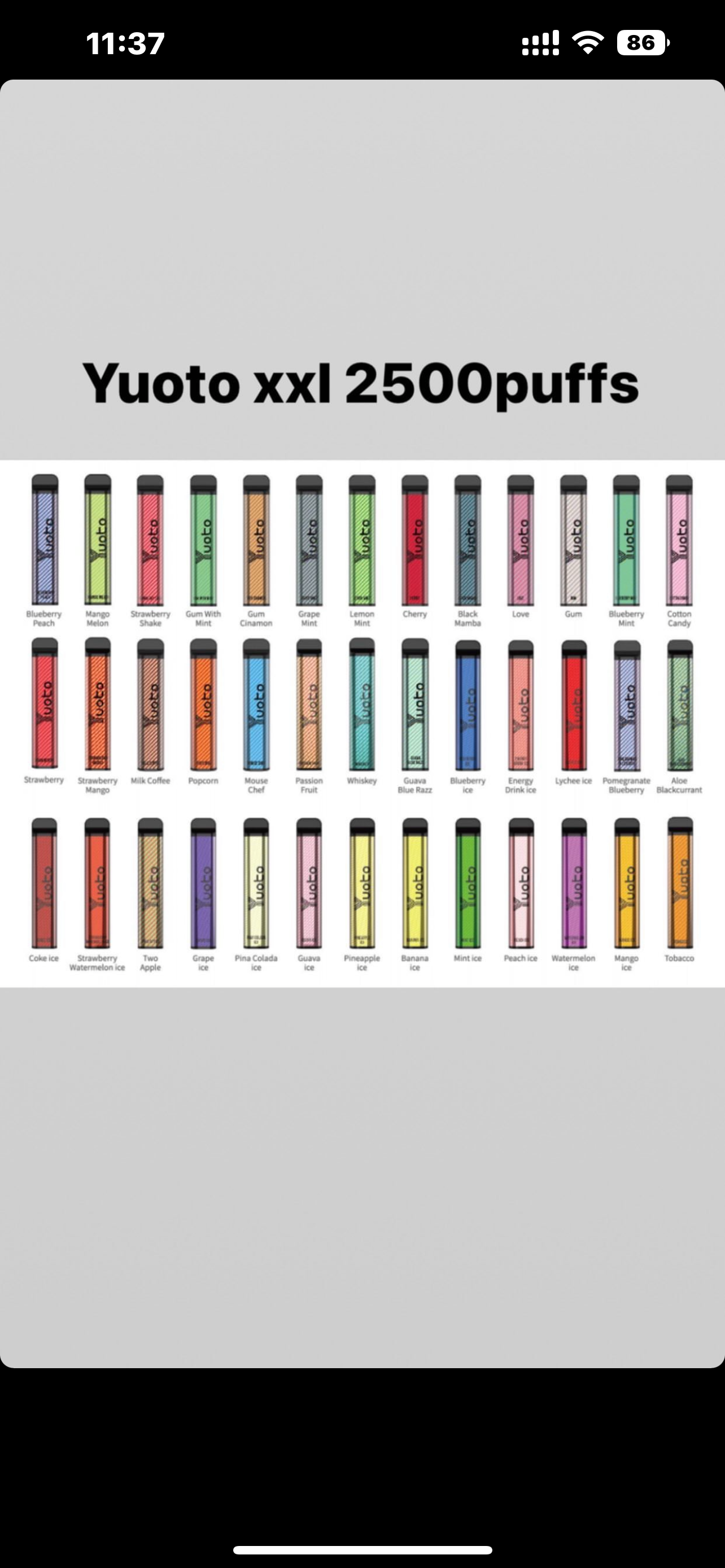 Yuoto XXL 2500 PUFFS 5%nic