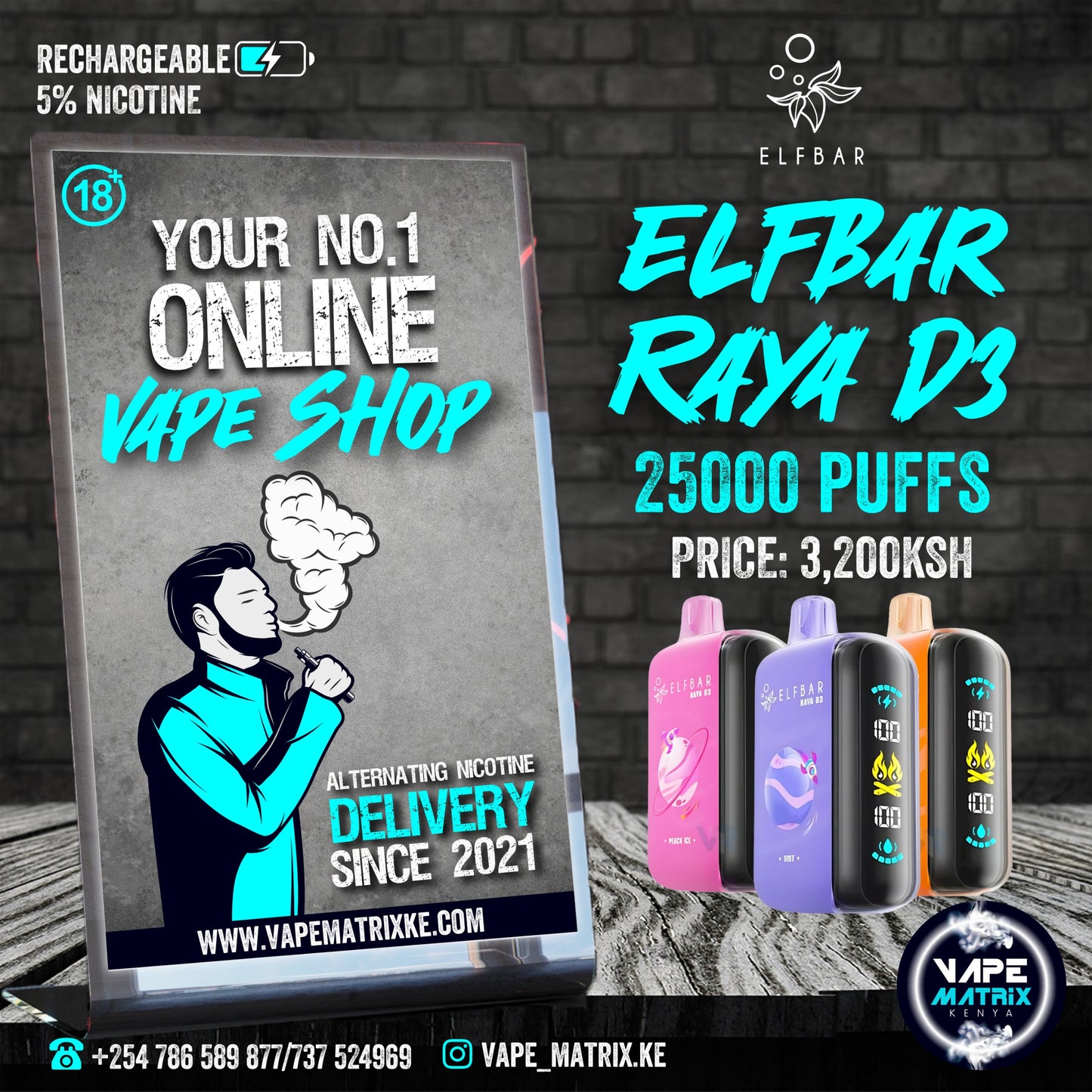 ELFBAR RAYA D3 25,000 PUFFS