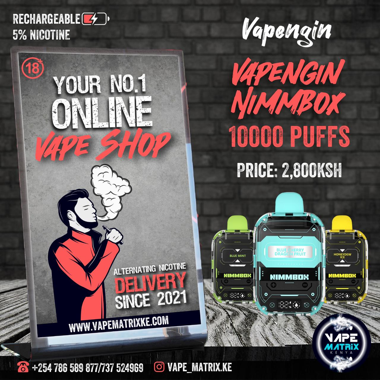 VAPENGIN NIMBOX 1 PUFFS 5%nic Vape Matrix Kenya VAPENGIN NIMBOX 1 PUFFS 5%nic Vape Matrix Kenya