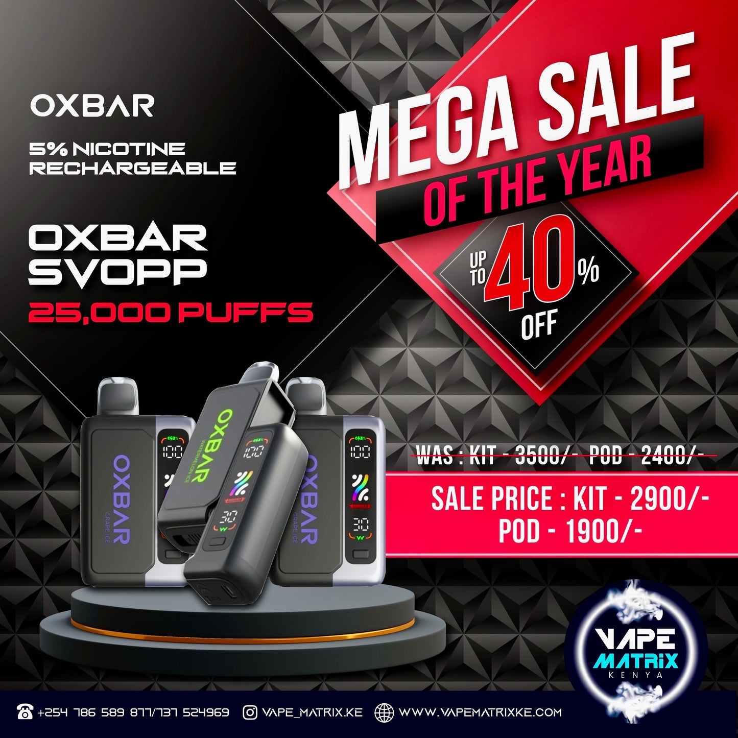 OXBAR SVOPP 25000 PUFFS 5% NIC
