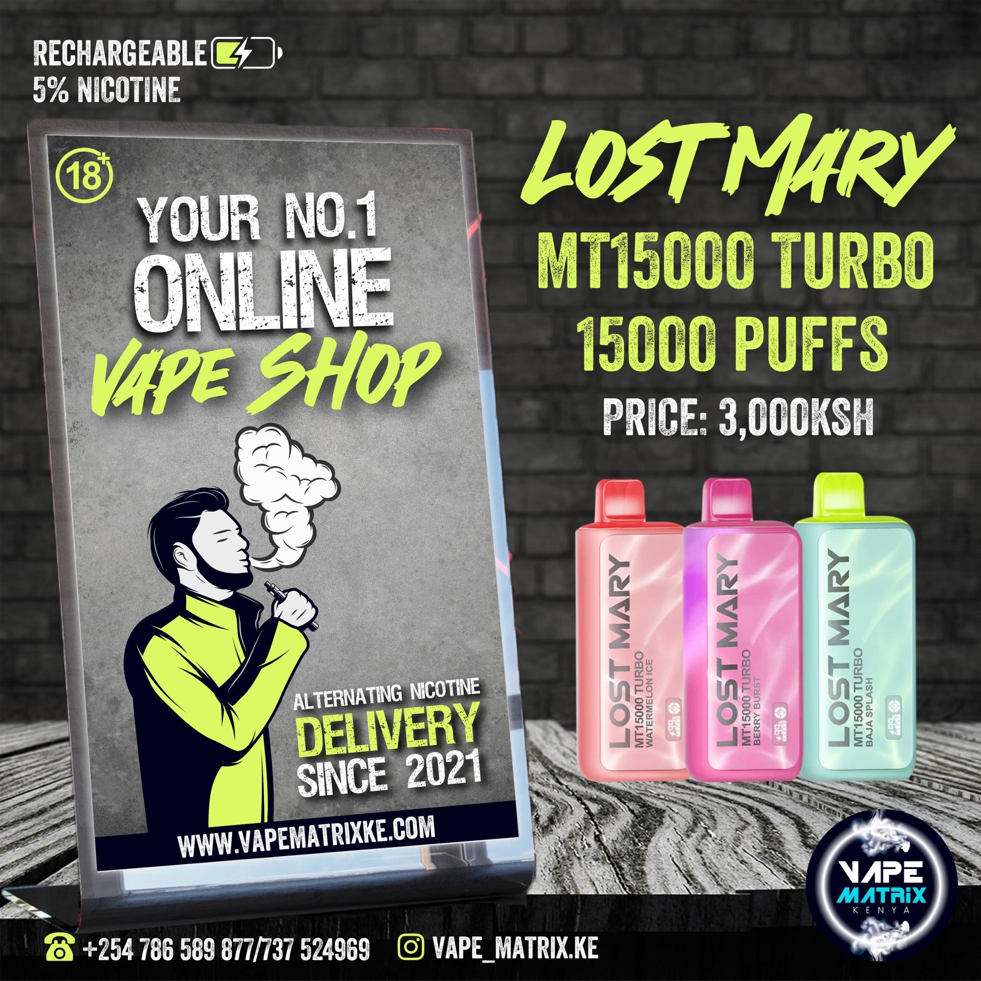 LOST MARY MT15000 TURBO Vape Matrix Kenya LOST MARY MT15000 TURBO Vape Matrix Kenya
