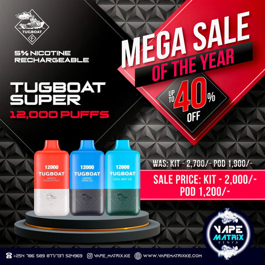 TUGBOAT SUPER KIT and POD 12000 PUFFS 5%nic